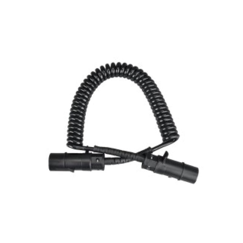7pole PU Spiral Coil, 2 ปลั๊กพลาสติกสีดำ 24V; ความยาวสาย 1m 2m 3m.......JH082-B