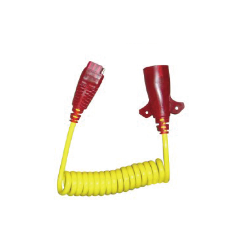 ขดลวดเกลียว PU 7Pole สีเหลืองพร้อมปลั๊กพลาสติก 2 อัน, ความยาวสายเคเบิล 1 ม., 2 ม., 3 ม. ... JH065-B