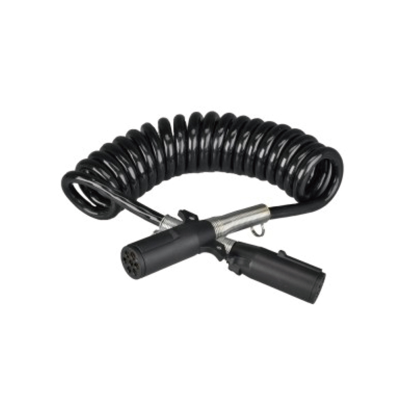 คอยล์เกลียวสีดำพร้อมปลั๊กพลาสติกสองตัว 24V ชนิดพินสกรู ความยาวสาย 1ม. 2ม. 3ม.......JH092-C